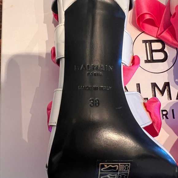 NWT RARE Balmain Exclusive Barbie Collection Patent Leather Lace Up Heels, 38 - Picture 10 of 13